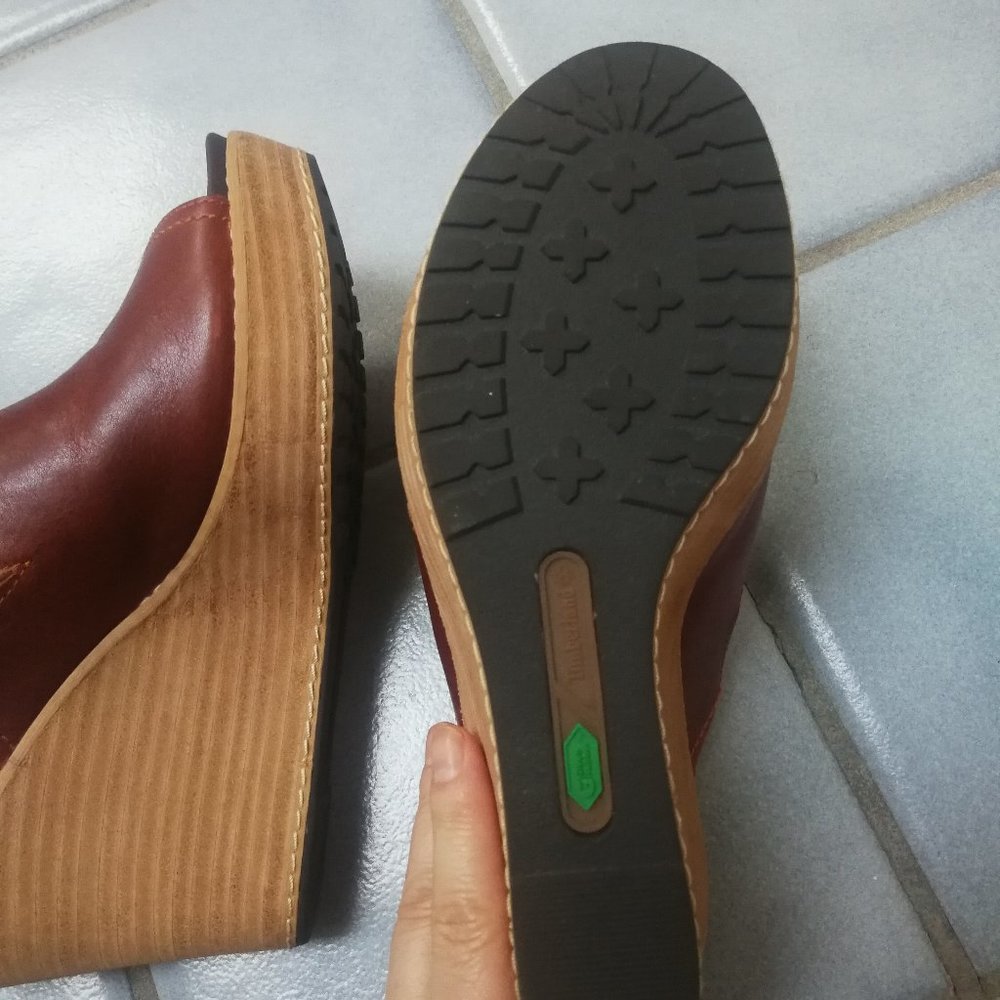 Timberland Earthkeeper Leather Wedges Antifatigue Size 6.5 - Picture 3 of 7